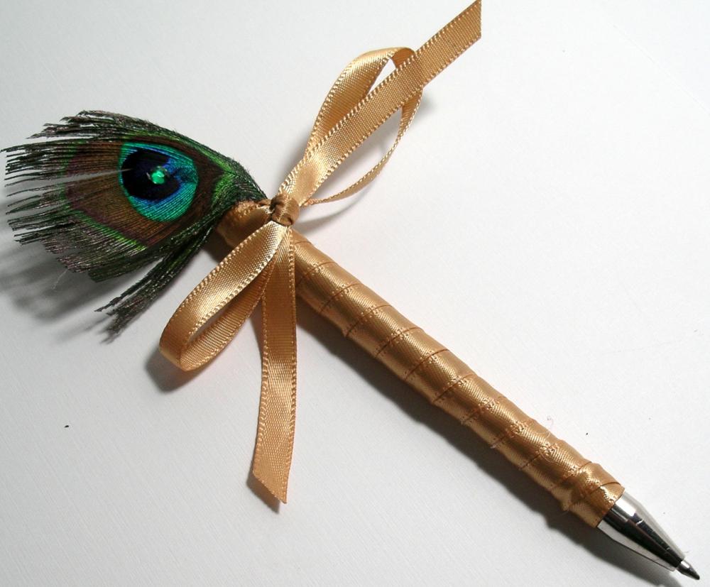 Peacock Wedding Guestbook Pen