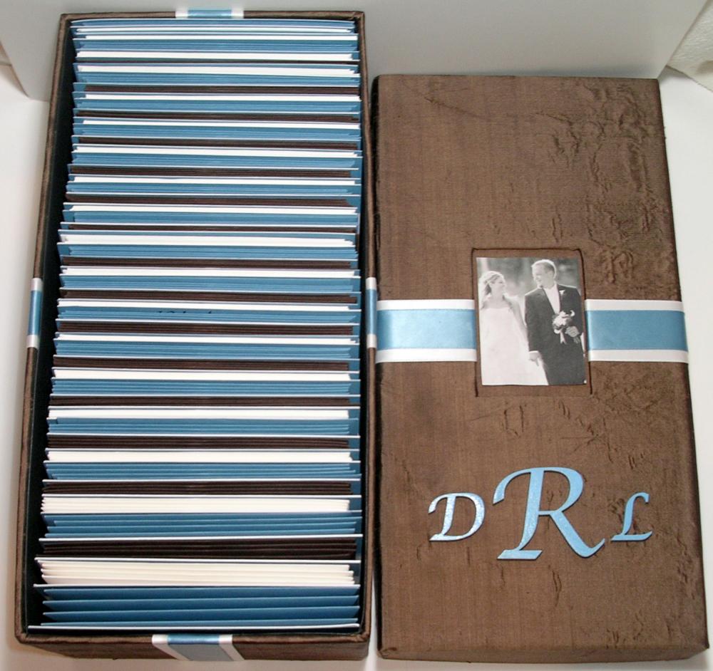 Wedding Guest Card Box w/Photo Inset & Monogram - (custom colors available)